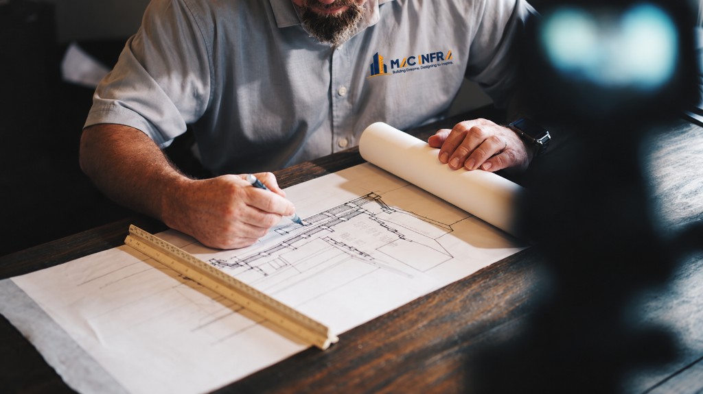 MAC Infra designer preparing technical drawings